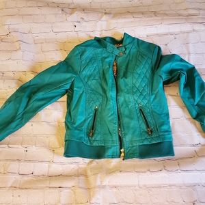 Teal faux leather jacket by Ci Sono (by Cavalini) size L